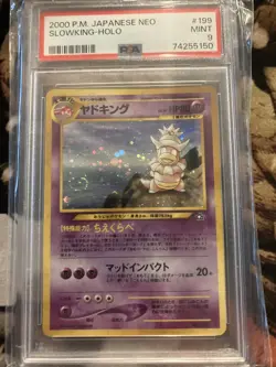 Pokemon Japanese Neo Genesis #199 - Slowking Holo Rare - PSA 9 Mint SWIRL - Image 1