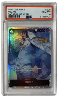 One Piece CCG Kuzan Super Rare PSA 10 Gem Mint Paramount War OP02-096 - Image 1