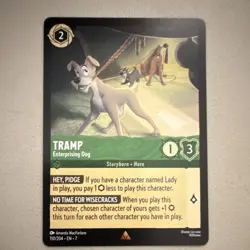 Disney Lorcana Tramp-Enterprising Dog 110/204 Archazia's Island Emerald Rare - Image 1