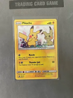 Pikachu - SM162 - Sun & Moon Promo Pokemon Trading Card - NM w/ Swirl - Image 3