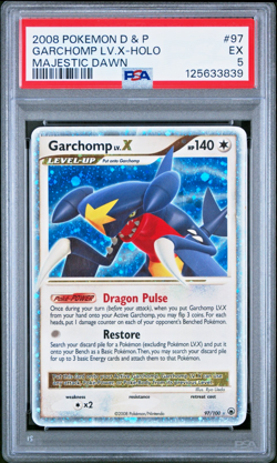 PSA 5 2008 Pokemon Platinum Majestic Dawn Garchomp Lv.X Holo Foil 97/100 - Image 1