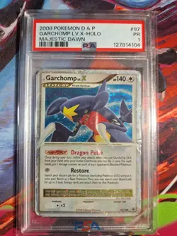 PSA 1 Garchomp LV. X 97/100 Majestic Dawn Ultra Rare Pokemon Card POP 3 - Image 1