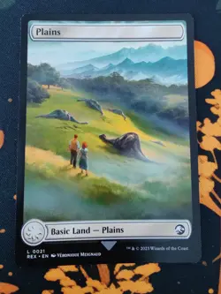 MTG - Plains - Jurassic World REX #21 - Double-sided -LP- Ships Fast - Image 2