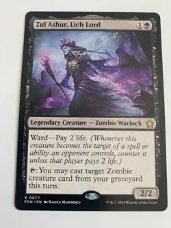MTG Foundations = R Zul Ashur, Lich Lord #0077 Zombie Tribal - Image 1
