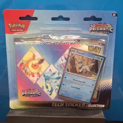 Pokemon TCG Prismatic Evolutions Tech Sticker Collection Sealed Glaceon 3 Packs - Image 1