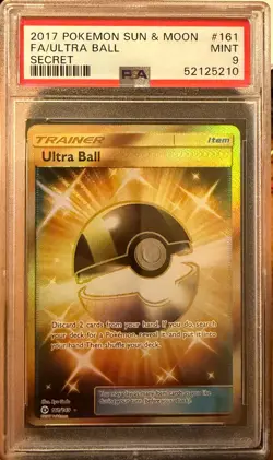 Ultra Ball 161 Secret 2017 Sun & Moon Pokemon PSA 9 - Image 1