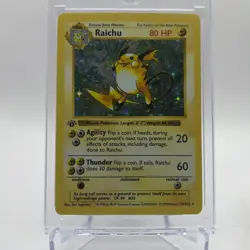 1999 Pokemon Base Set Raichu Holo First Edition 1st Base Set 14/102 - Image 3