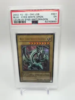 2002 Yu-Gi-Oh! Blue-Eyes White Dragon LOB-001 Ultra Rare PSA 5 Original Vintage - Image 1