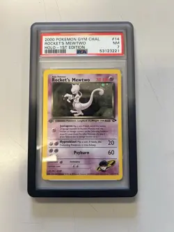 Pokemon TCG Rockets Mewtwo Gym Challenge Holo Card 14/132 PSA NM 7 With Swirl. - Image 2