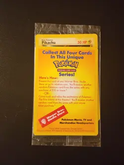 1x Sealed PIKACHU # 4 Black Star Promo WB Movie WOTC Pokemon Card - Image 1