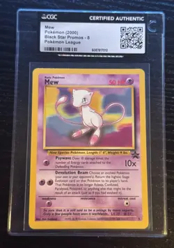 Pokemon Mew 08/53 Promo Wotc League 2000 Base Card CGC AUTHENTIC - Image 1