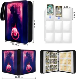 Card Binder for Pokemon Cards 9 Pocket 900 Cards with 50 Sleeves Display Case - Image 5