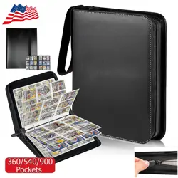 900 Capacity Trading Card Binder, 9-Pocket Water-Resistant Zip Album for Pokemon - Image 1
