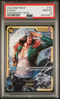 2023 ONE PIECE PARAMOUNT WAR OP02 #121 KUZAN PARAMOUNT WAR - PSA 10 - Image 1