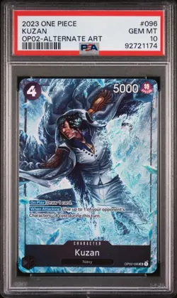 2023 ONE PIECE PARAMOUNT WAR 096 KUZAN ALTERNATE ART OP02 - PSA 10 GEM MINT - Image 1