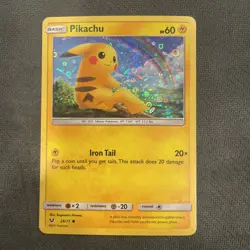Pikachu 28/73 Sequin HOLO General Mills Pokemon Shining Legends 2017 LP - Image 1