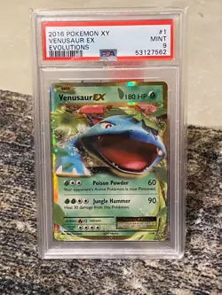 2016 Pokemon XY Evolutions Venusaur EX #1 PSA 9 Mint - Image 1