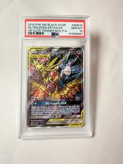 2019 POKEMON SM BLACK STAR PROMO FULL ART/MOLTRES & ZAPDOS & ARTICUNO GX PSA 10 - Image 1