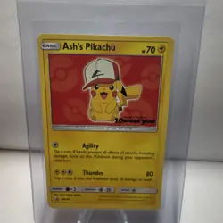 Pokemon TCG Ash's Pikachu SM109 SM Promo Regular Basic 70 HP 2017 - Image 1