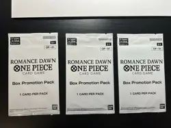 x3 One Piece TCG Romance Dawn Promo Booster Pack OP-01 [1 Card Box Topper] - Image 1