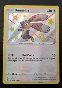 Pokemon TCG - Bunnelby Shiny Holo Rare Shining Fates: Shiny Vault SV097/SV122 NM - Image 1