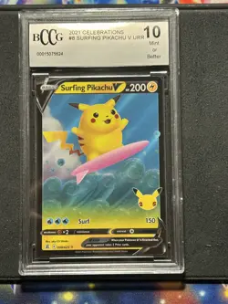 Pokemon Pikachu TCG Surfing v Celebrations Holo Ultra Rare Card 008/025 *MINT* - Image 1