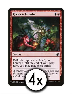 4x Reckless Impulse, The List, Magic The Gathering MTG NM - Image 1