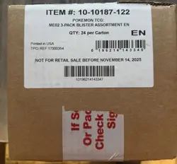 Pokemon TCG ME02 PHANTASMAL FLAMES 3 PACK BLISTER CASE Factory Sealed 24 ct - Image 1