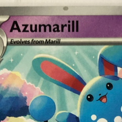 Pokemon TCG Surging Sparks Printer Hickey Error Azumarill 074/191 Near Mint - Image 2
