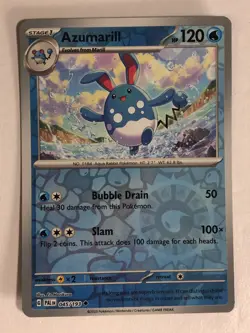 Pokemon TCG Paldea Evolved Reverse Holographic Azumarill 045/193 Near Mint - Image 1