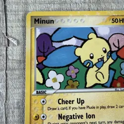 Minun ⭐ 4/17 Holo Rare POP Series 3 2006 Pokemon HP Wear on the Back and Edges - Image 3