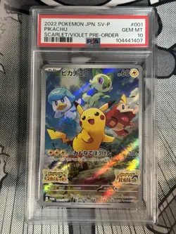 POKEMON JAPANESE SV PROMOS - PIKACHU #001/SV-P - PROMO - PSA 10 GEM MINT - Image 1