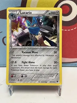 Pokemon TCG 2016 Lucario 63/124 Holo Rare XY Fates Collide LP/MINT - Image 1