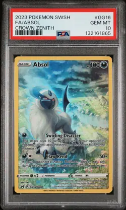 2023 POKEMON SWORD & SHIELD CROWN ZENITH #GG16 FULL ART/ABSOL PSA 10 - Image 1