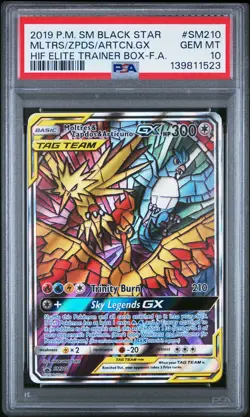 2019 POKEMON SM BLACK STAR PROMO FULL ART/MOLTRES & ZAPDOS & ARTICUNO GX PSA 10 - Image 1