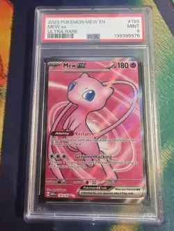 2023 POKEMON MEW EN-151 ULTRA RARE #193 MEW EX PSA 9 NM - Image 1