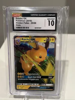 2019 Pokemon Raichu GX Hidden Fates Holo CGC 10 - Image 1