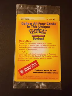 1x (Sealed) Electabuzz Pokemon WB Gold Stamped 1999 First Movie Black Star Promo - Image 1