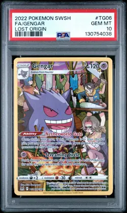 2022 POKEMON SWORD & SHIELD LOST ORIGIN #TG06 FULL ART/GENGAR PSA 10 - Image 1