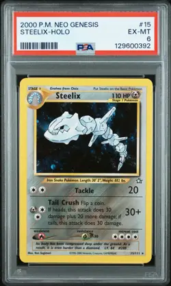 2000 Pokemon Neo Genesis Steelix Holo PSA 6 - Image 1