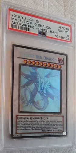 Yugioh PSA 6 EX-MT 2010 Majestic Red Dragon ABPF-EN040 Ghost Rare Unlimited Ed - Image 3