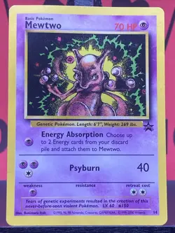 Mewtwo 14 Black Star Promo 1999 WOTC Pokemon TCG MP - Image 3