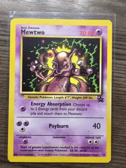 Mewtwo 14 Black Star Promo Wotc Pokemon Tcg. Mp Condition - Image 1