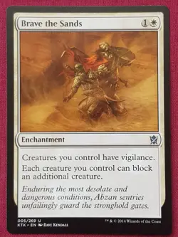 Magic The Gathering KHANS OF TARKIR BRAVE THE SANDS white card MTG - Image 1