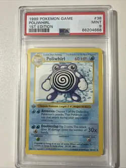 Pokemon PSA 9 1st Edition Poliwhirl 038/102 Base Set (Shadowless) - Image 1