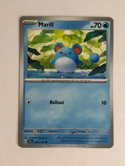Pokemon TCG Stellar Crown Printer Hickey Error Marill 033/142 Near Mint - Image 1