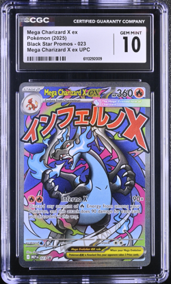 2025 Pokemon Mega Charizard X Ex Ultra UPC Black Star Promos #023 CGC 10 GEM MT - Image 1