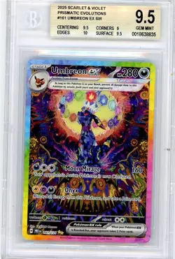 TCG Pokemon S & V Prismatic Evolutions # 161 Umbreon Ex Sir BGS 9.5 - Image 1