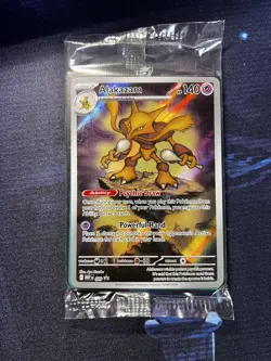 2025 Pokemon Mega Evolution Black Star Promo Full Art Holo Alakazam 009 - SEALED - Image 2
