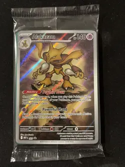 2025 Pokemon Mega Evolution Black Star Promo Full Art Holo Alakazam 009 - Sealed - Image 1